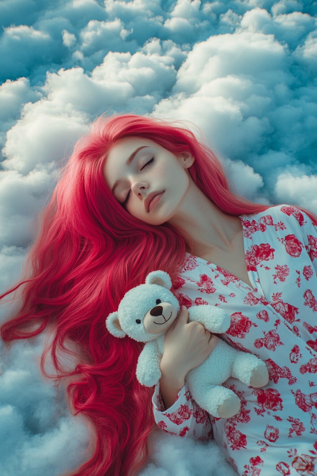 雲の上で眠る人