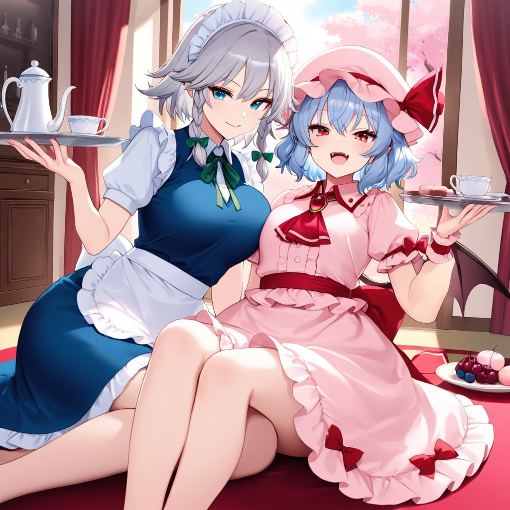 レミリア&咲夜インお花見 | の人気AIイラスト・グラビア