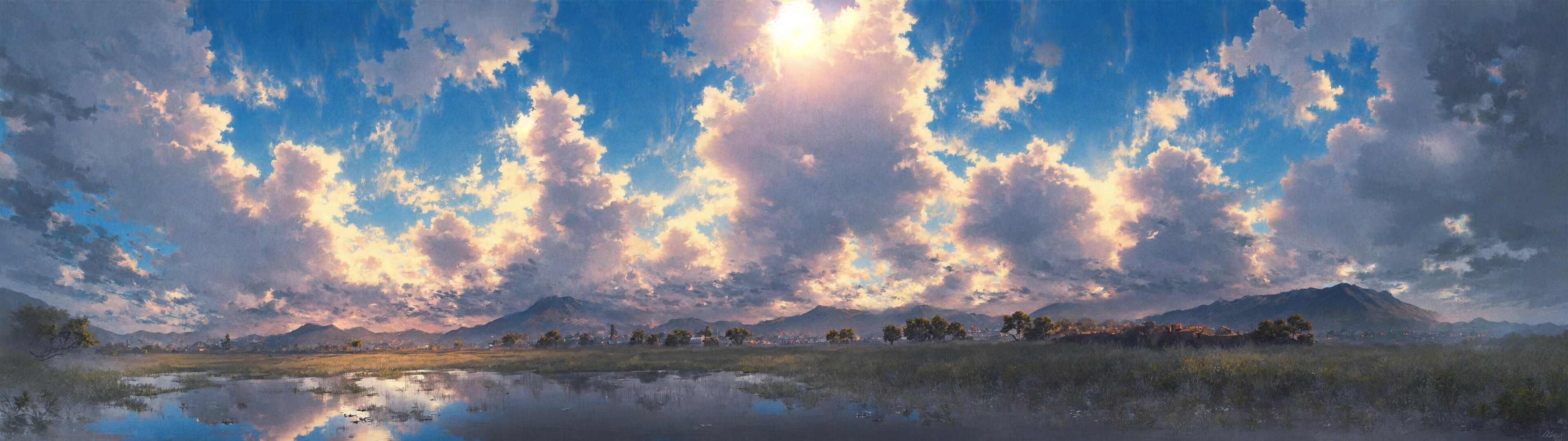 壁紙：風景4種（3840✕1080）