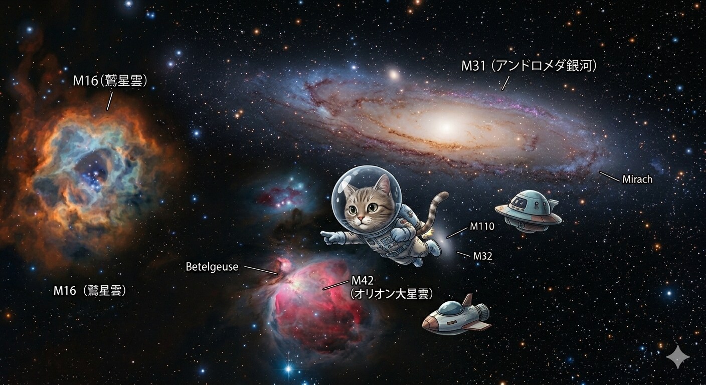 星の宇宙猫ホシ・銀河パトロール出発進行!