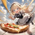 トラパーの波に乗り過ぎた系おピッツァメイドちゃん🍕🍕 2枚目