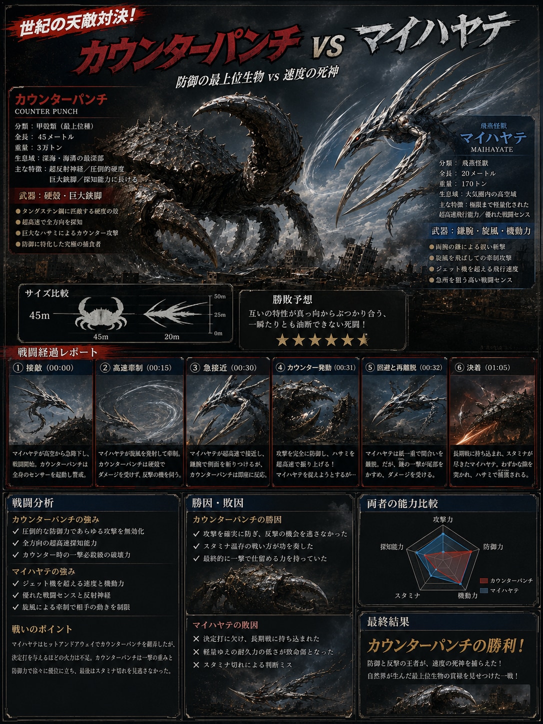 カウンターパンチ VS 飛燕怪獣マイハヤテ