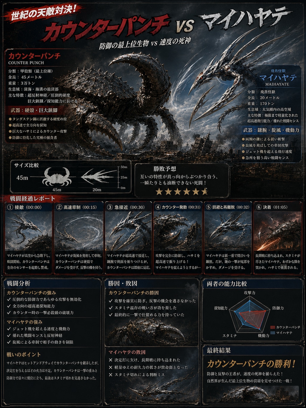 カウンターパンチ VS 飛燕怪獣マイハヤテ