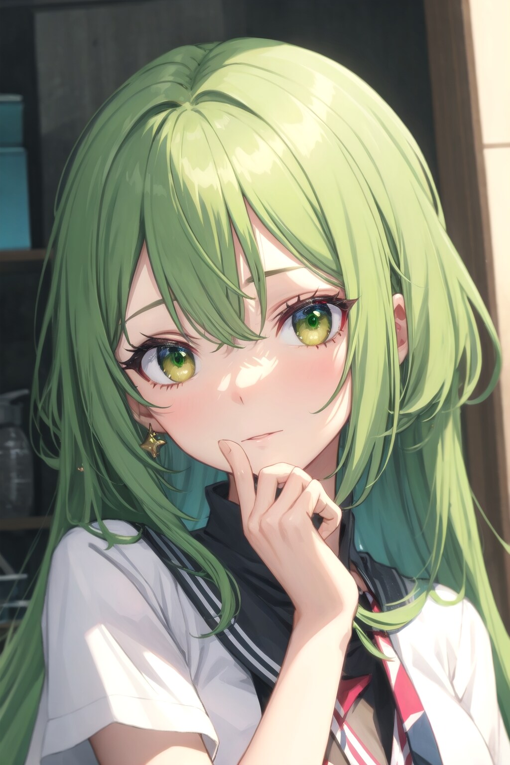 イエローグリーン（黄緑色）の目