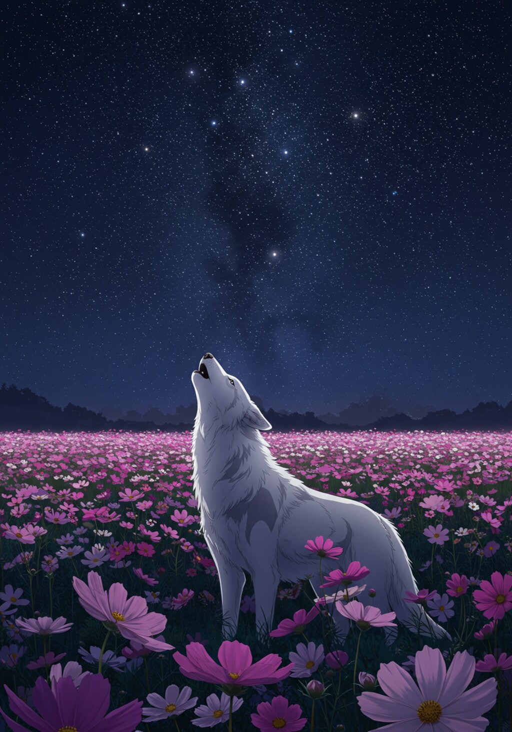 白狼とコスモス