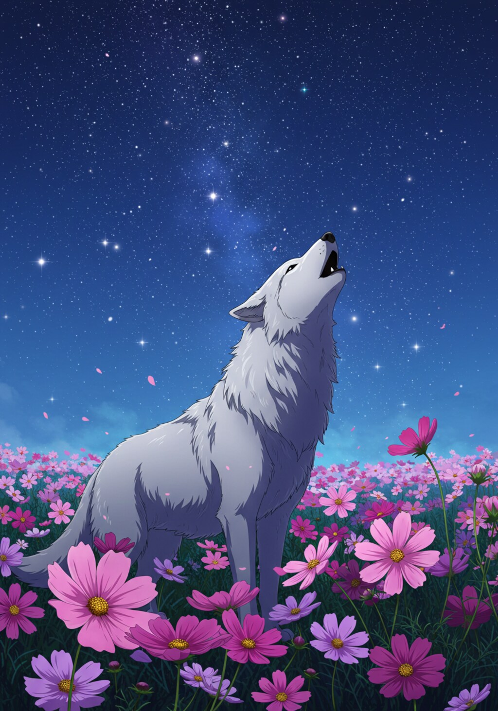 白狼とコスモス