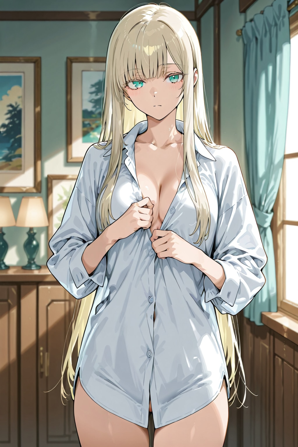 裸ワイシャツ