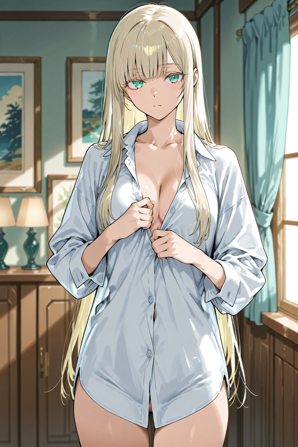 裸ワイシャツ