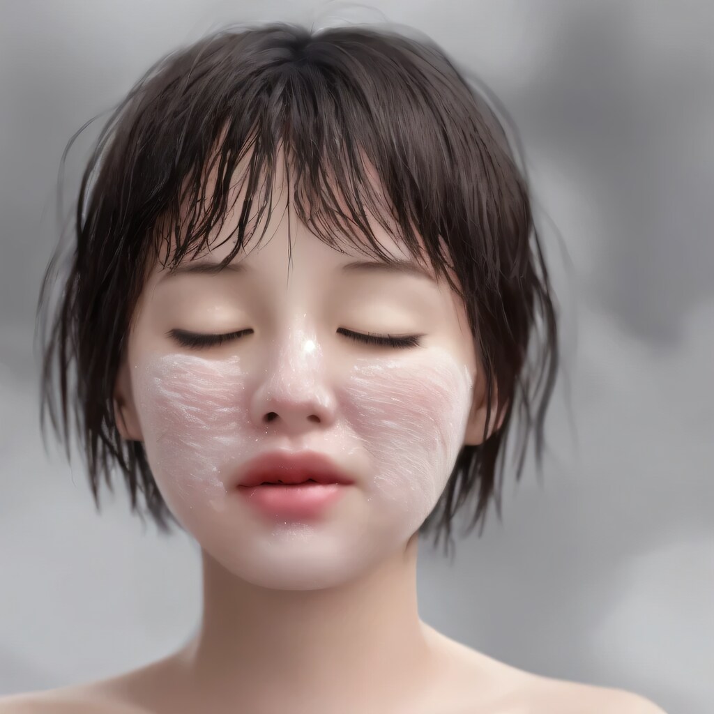 黒髪ボブで水鉄砲の美女３