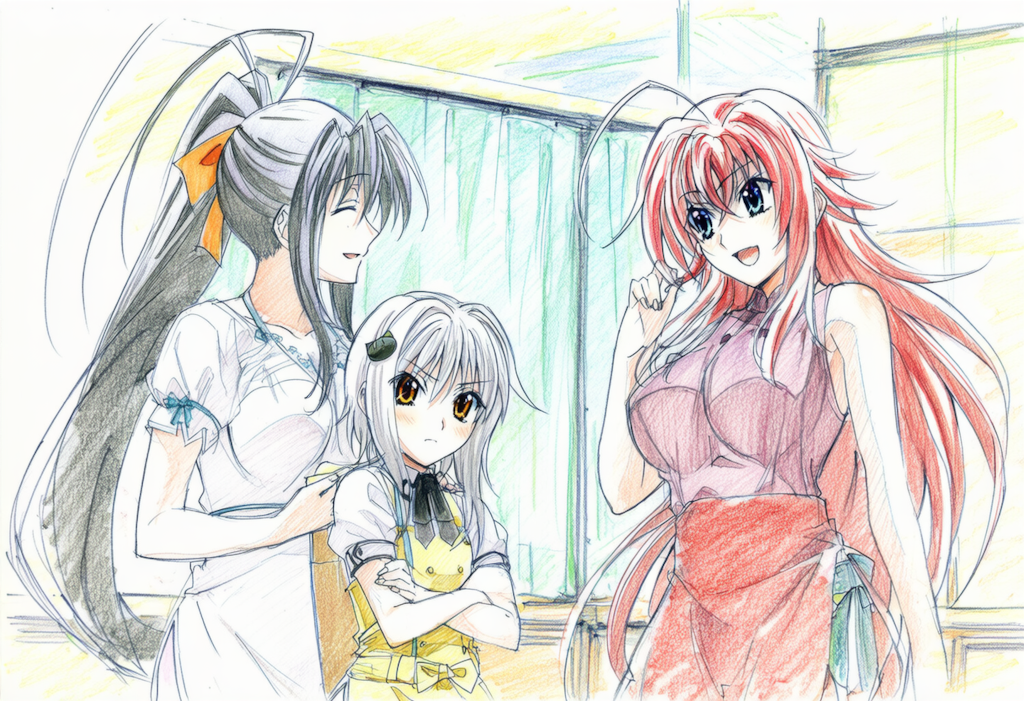 家庭科室の3人（リアスと小猫と朱乃）