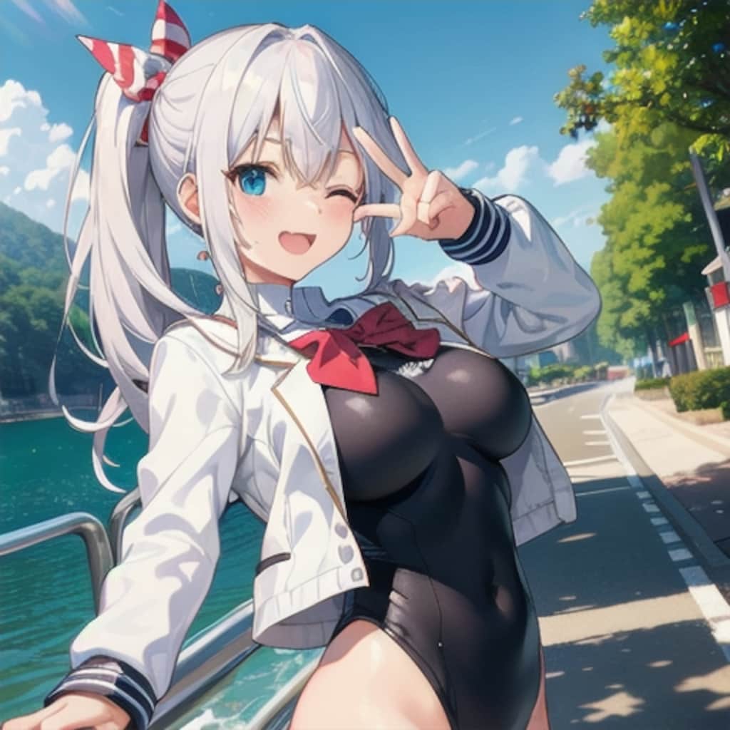 湖畔にて？