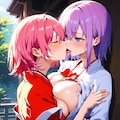 貧乳巫女と巨乳巫女⑤おはだけ 5枚目