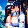 貧乳巫女と巨乳巫女⑤おはだけ 7枚目