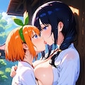 貧乳巫女と巨乳巫女⑤おはだけ 2枚目