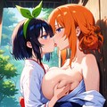 貧乳巫女と巨乳巫女⑤おはだけ 4枚目