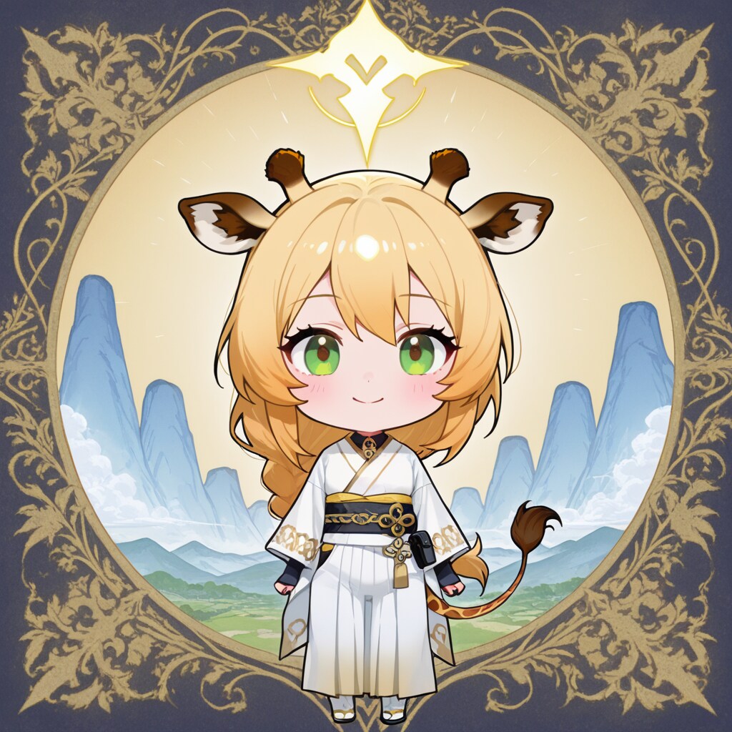 アジアンテイスト衣装のキリンちび子ちゃん