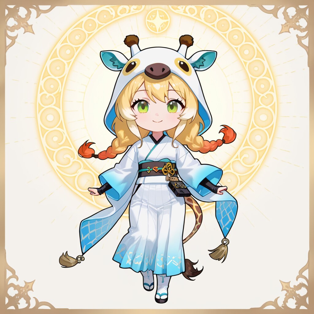 アジアンテイスト衣装のキリンちび子ちゃん