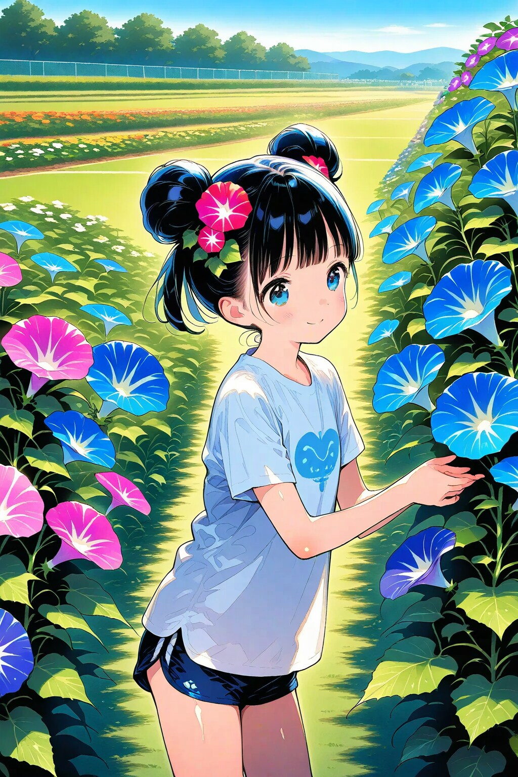 朝顔の世話をするおだんごちゃん🍡✨