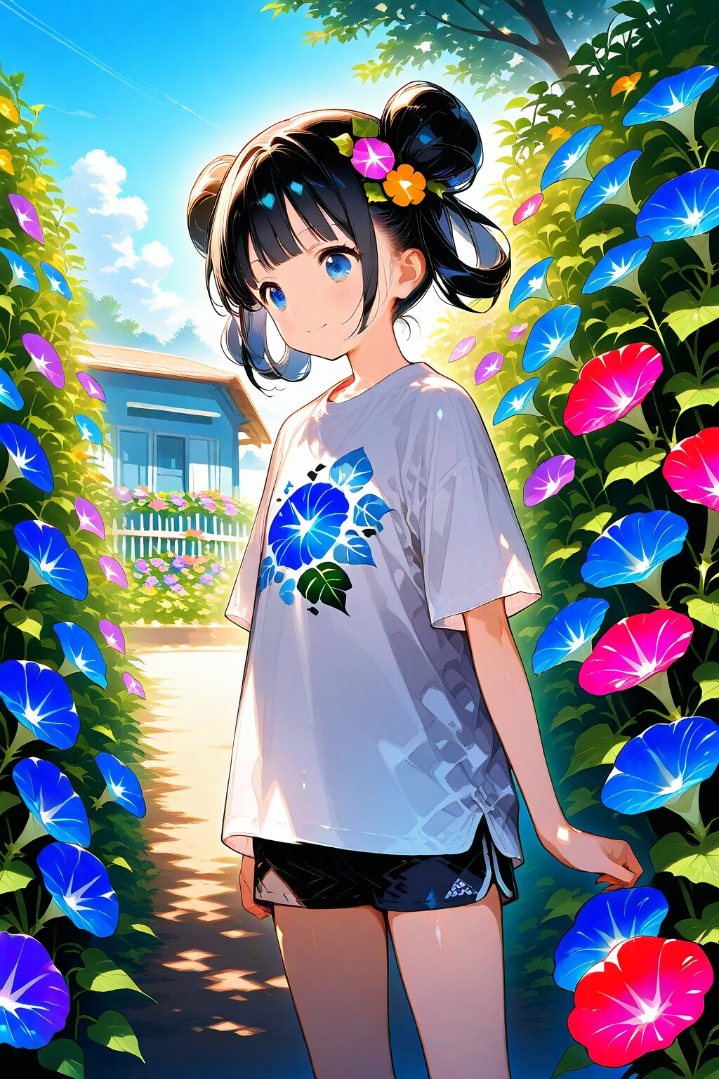 朝顔の世話をするおだんごちゃん🍡✨