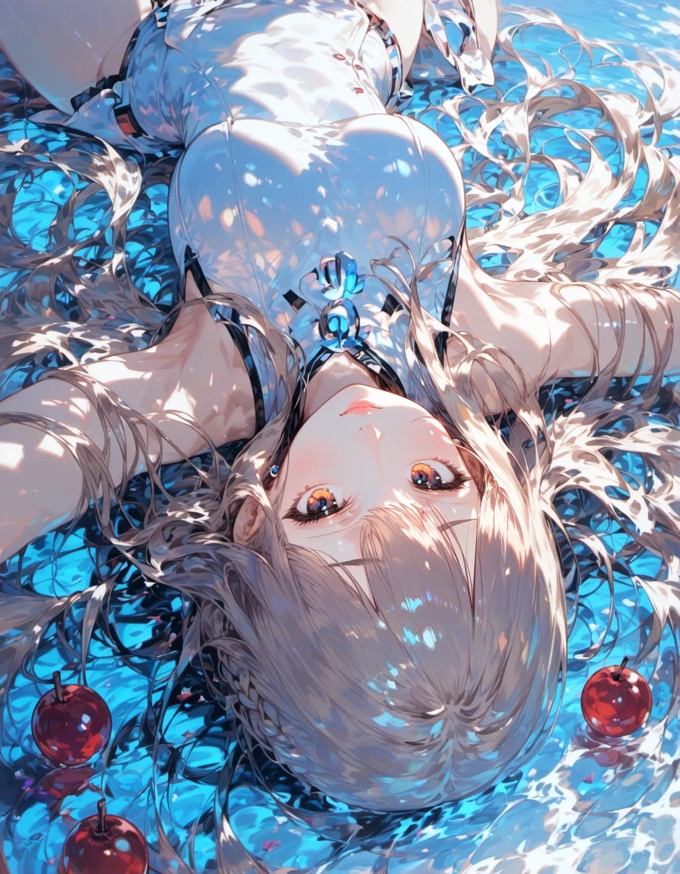 Floating Among the Crimson Apples | の人気AIイラスト・グラビア