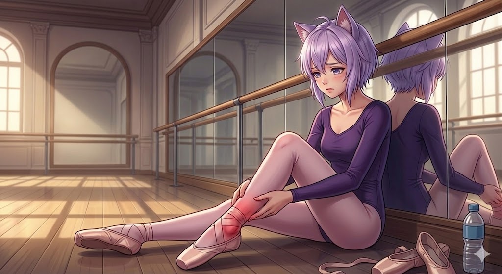 足をひねったバレエのシス