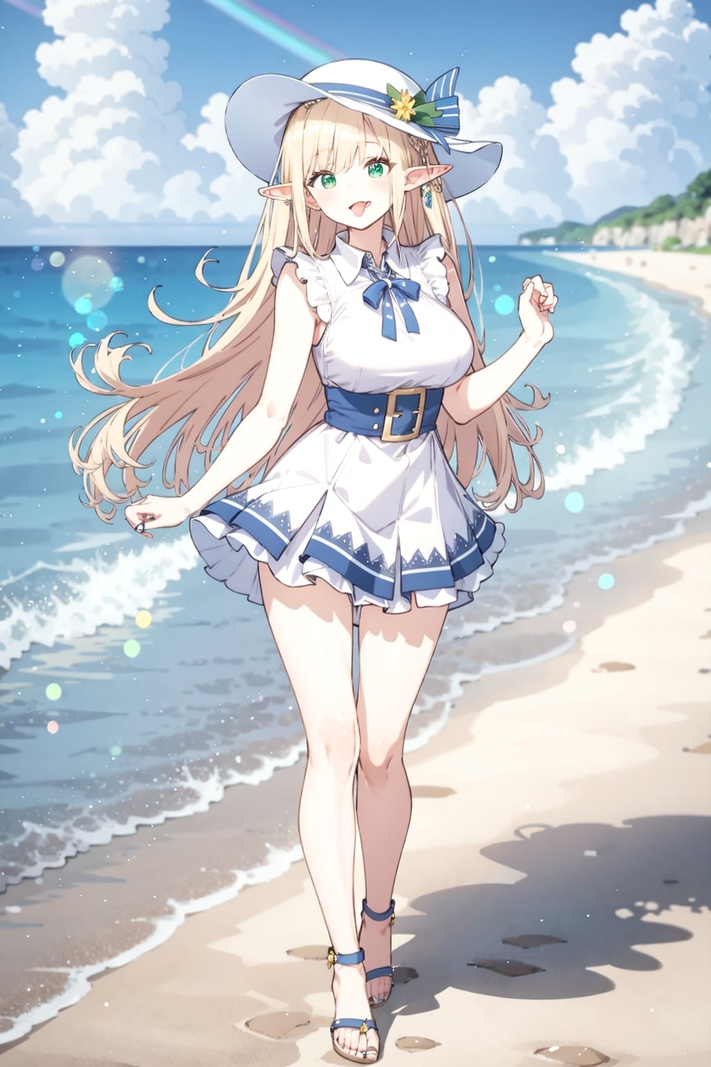 サマードレスで海辺をデート | の人気AIイラスト・グラビア