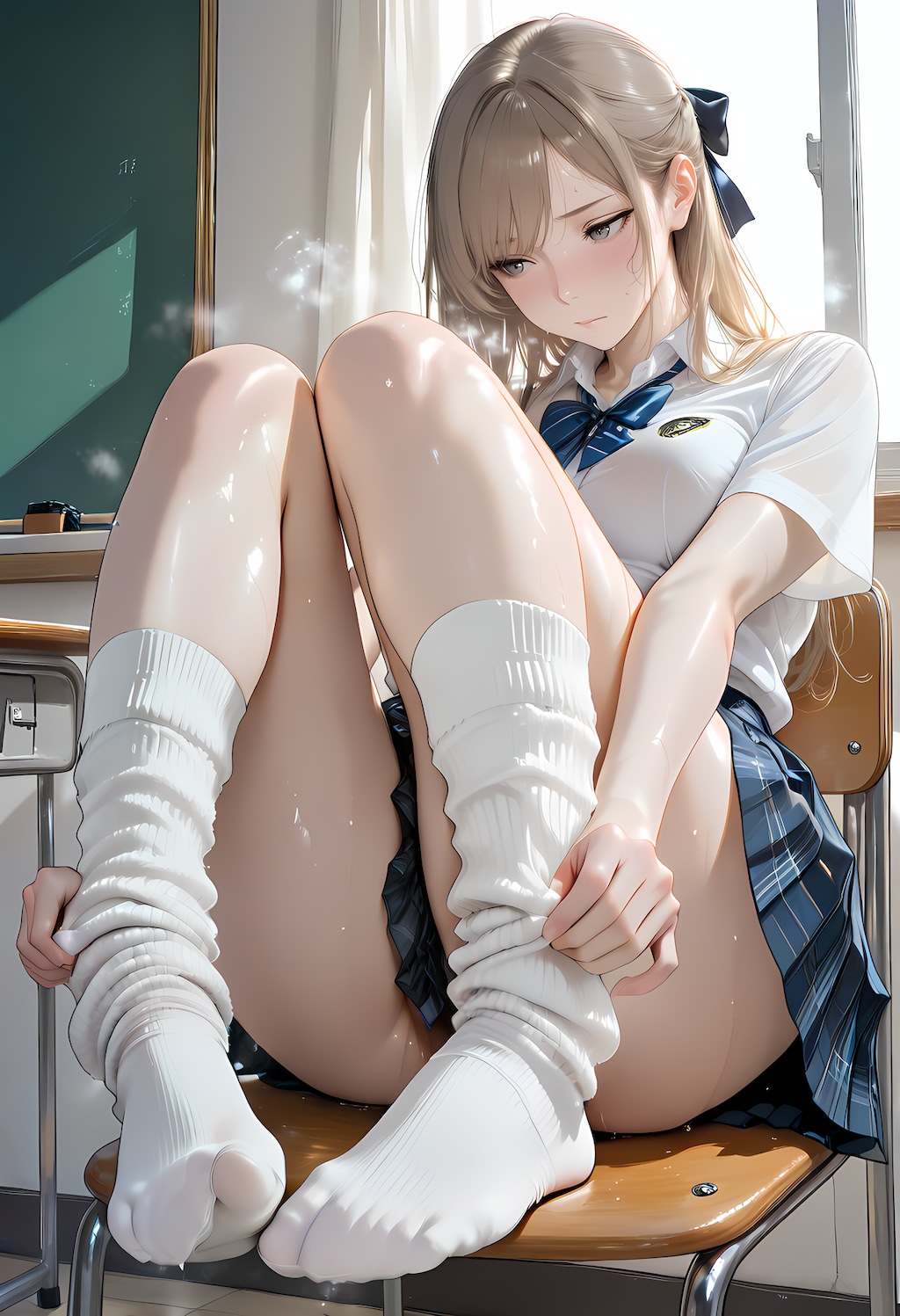 汗かきJK