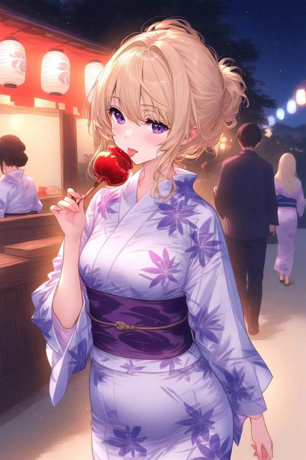 浴衣紫の縁日巡り