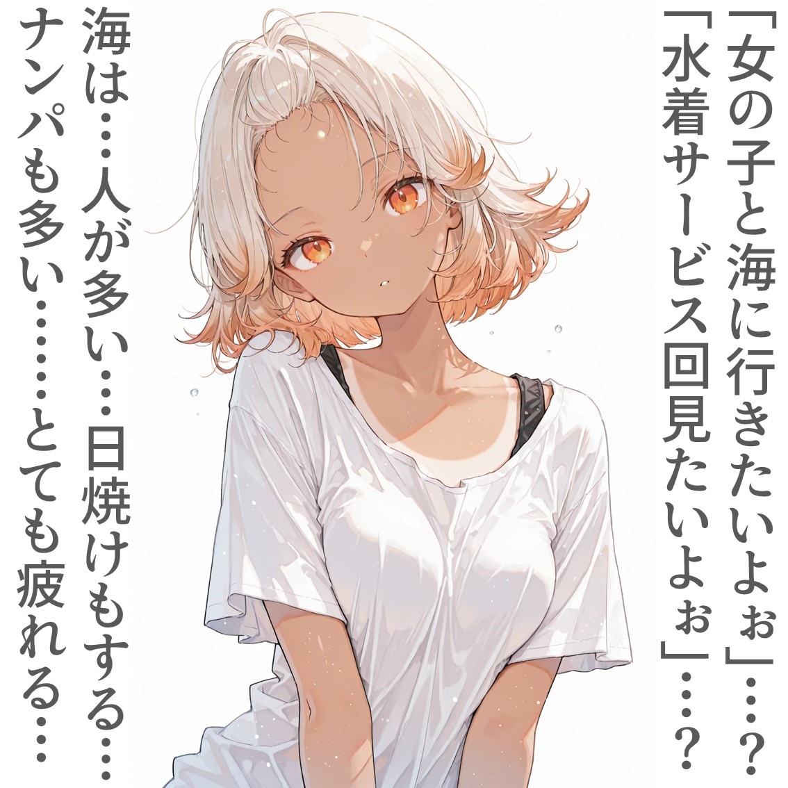 2コマで海水浴のお姉さん