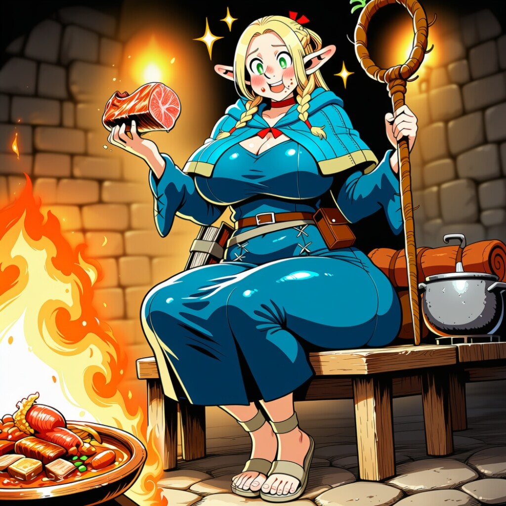 ダンジョン飯食べるエルフコスプレ人妻