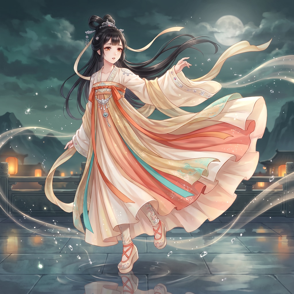 金霞華裳の少女