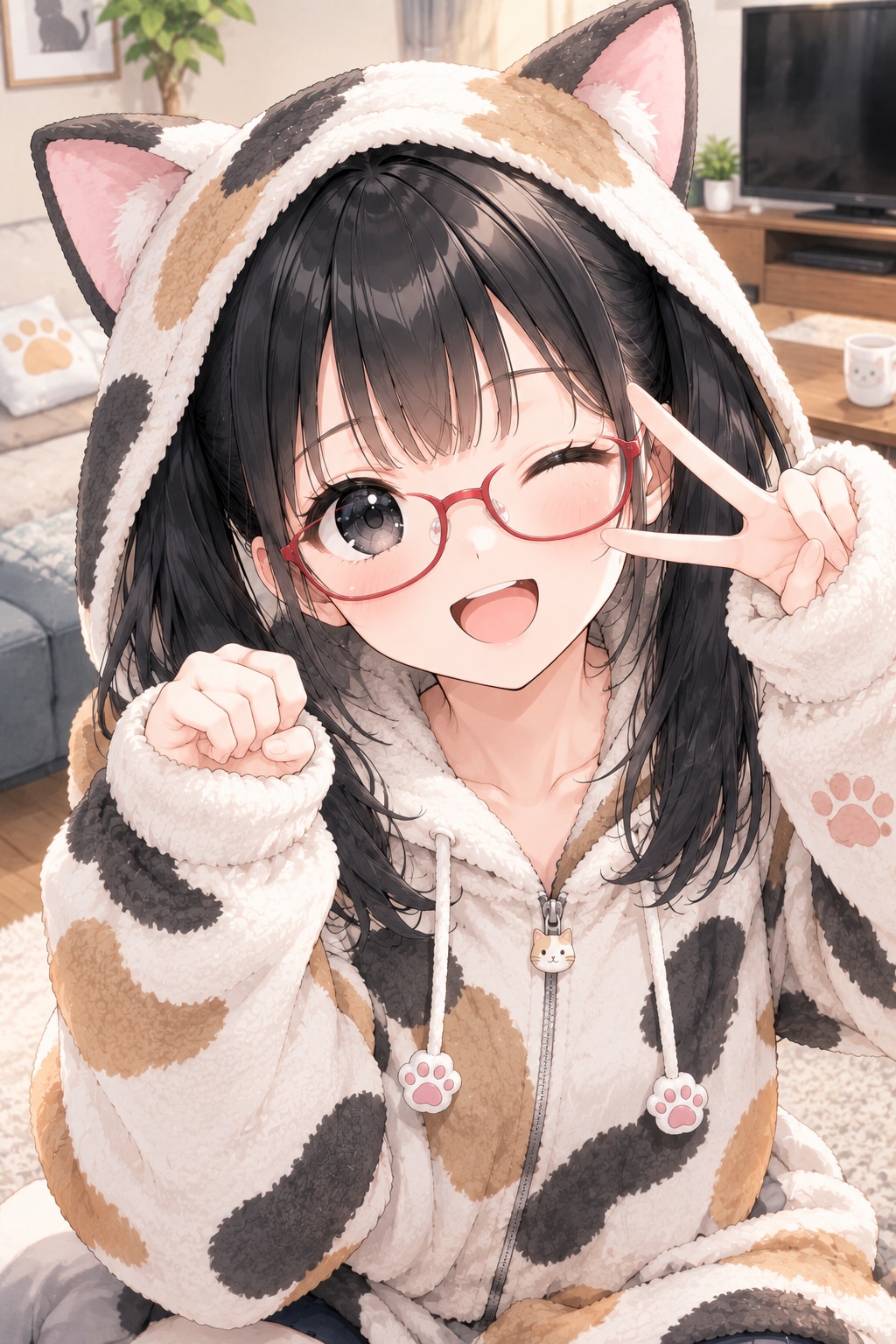 招き猫で、はっぴーピース✌️✨️