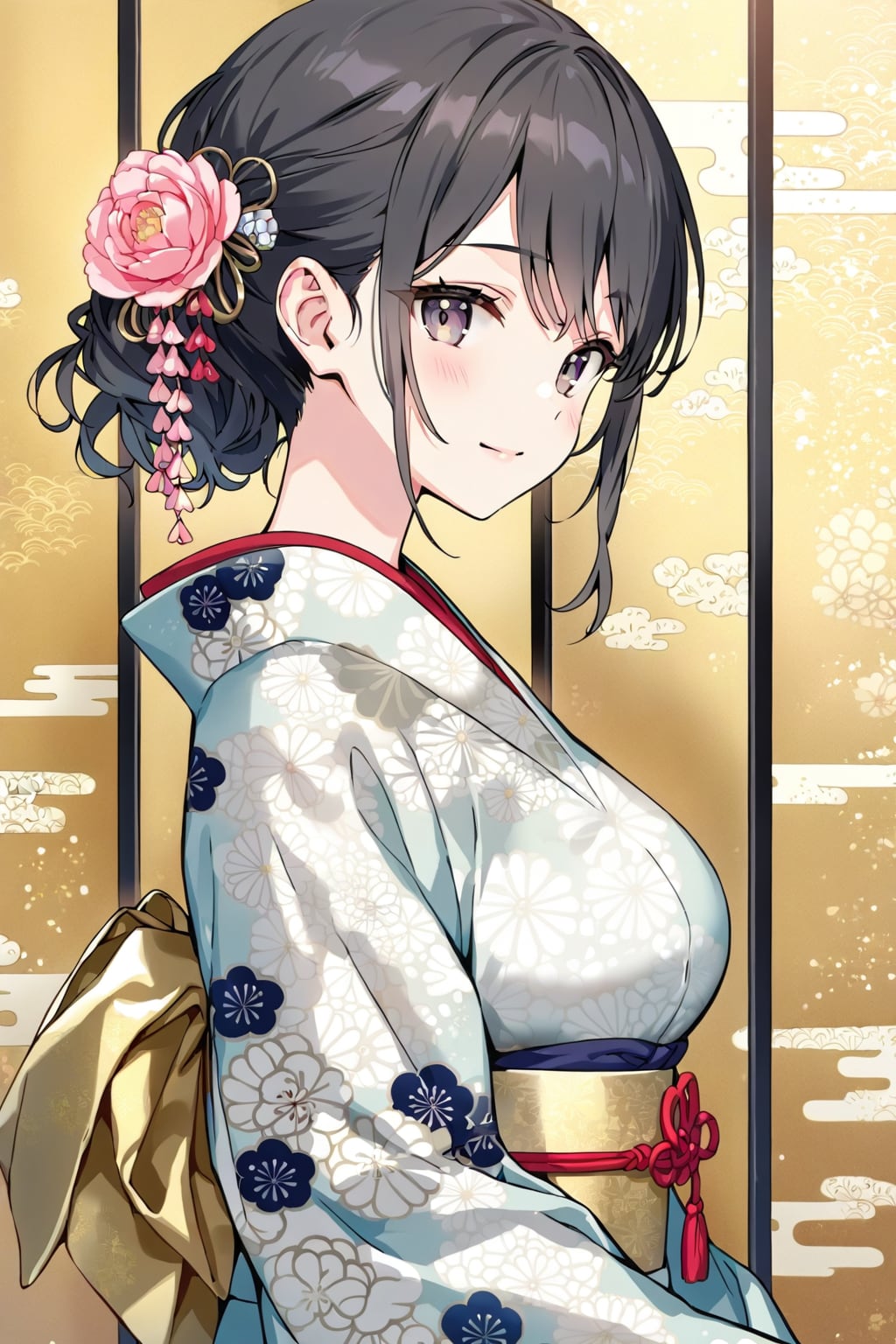 帯によって強調されるナイスバディ
