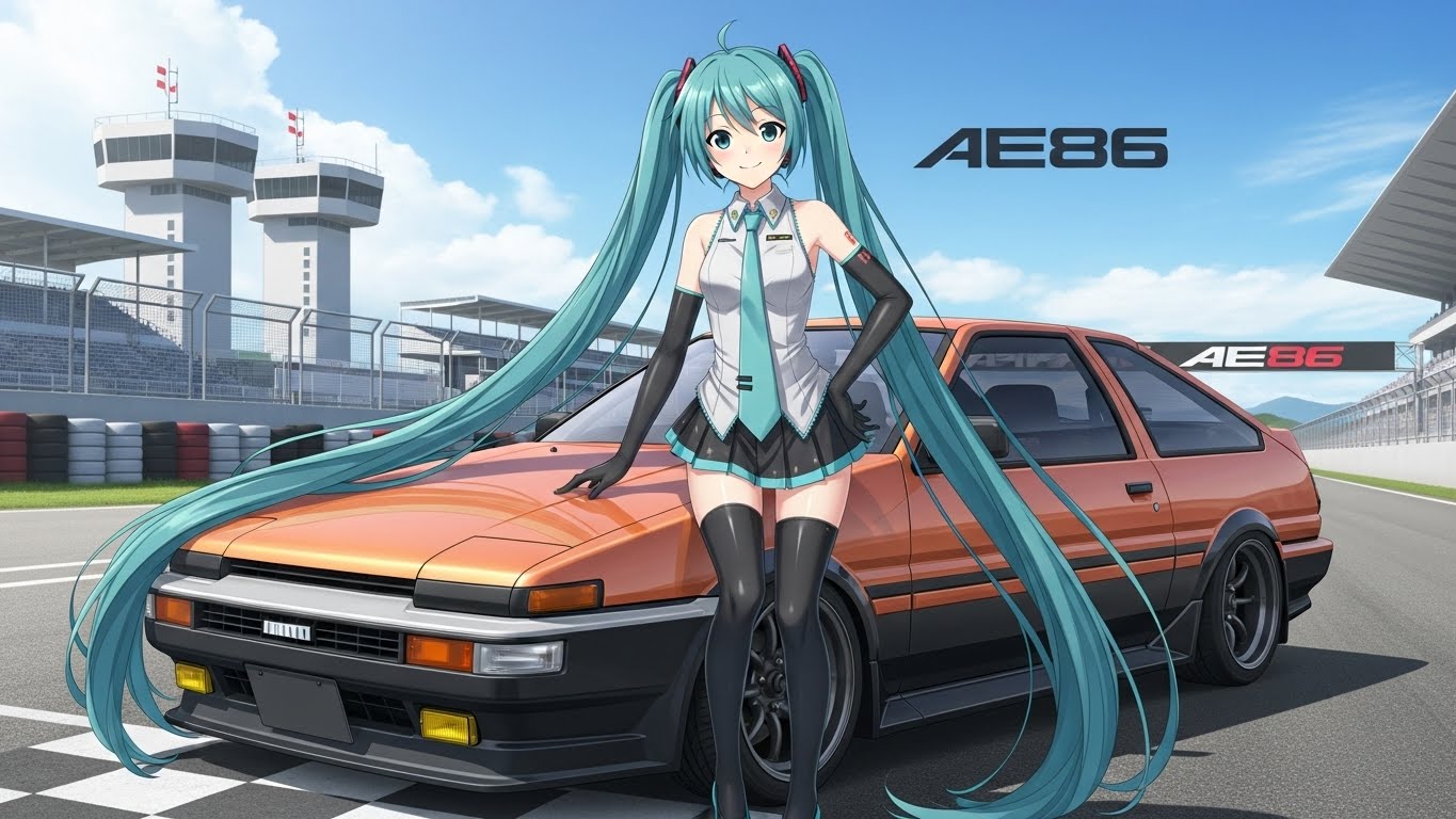 初音ミクとAE86 | の人気AIイラスト・グラビア