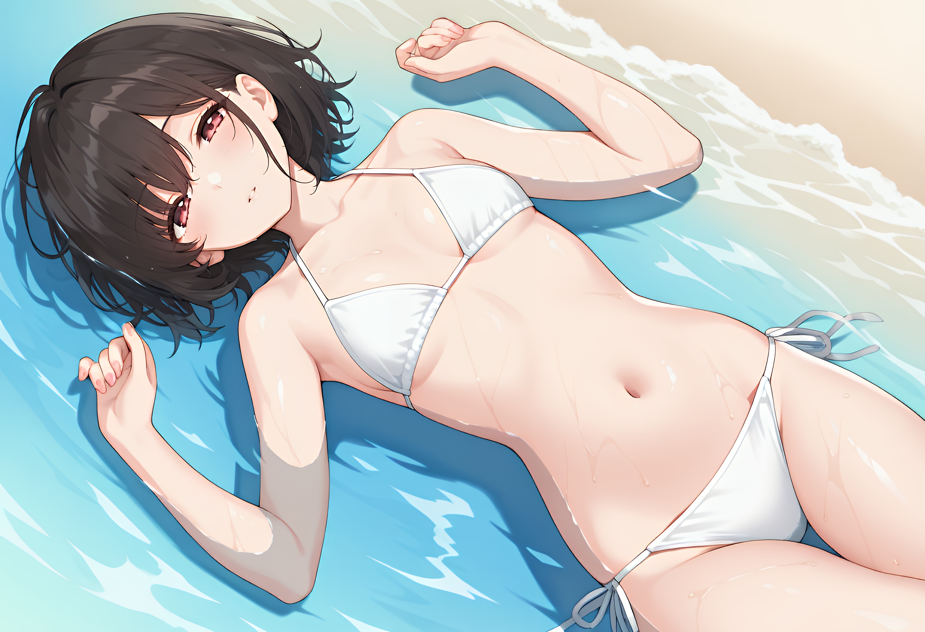 海辺にて