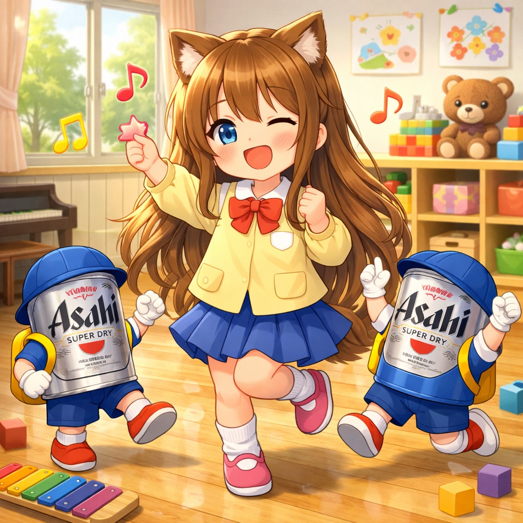 ようちえんで遊ぶ小さな女の子