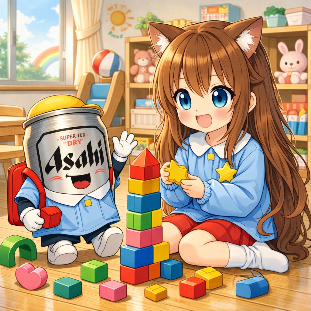 ようちえんで遊ぶ小さな女の子