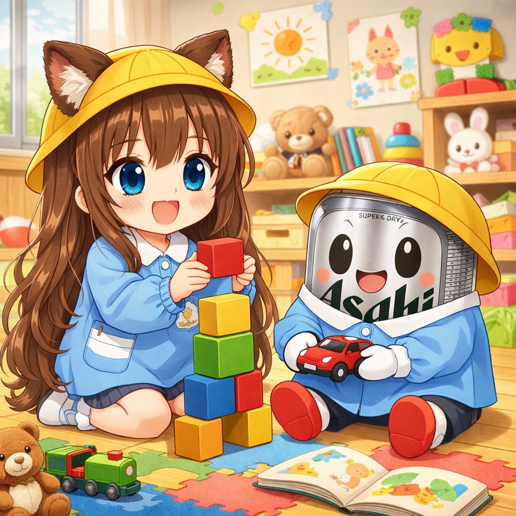 ようちえんで遊ぶ小さな女の子