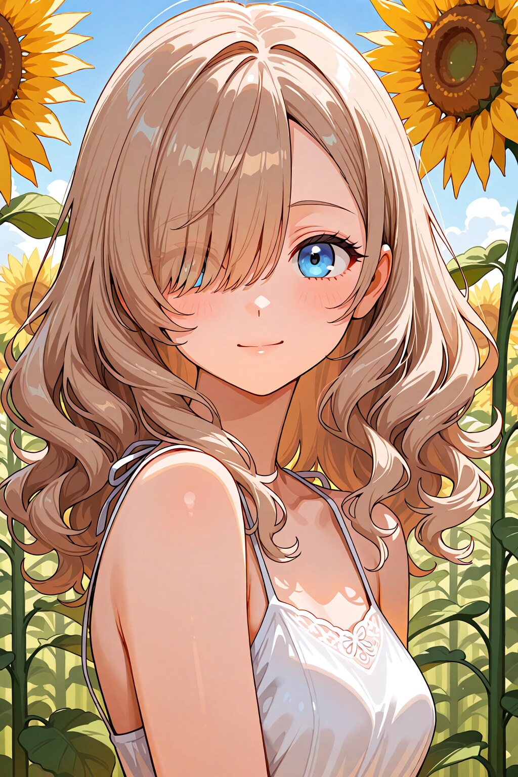 向日葵畑の少女