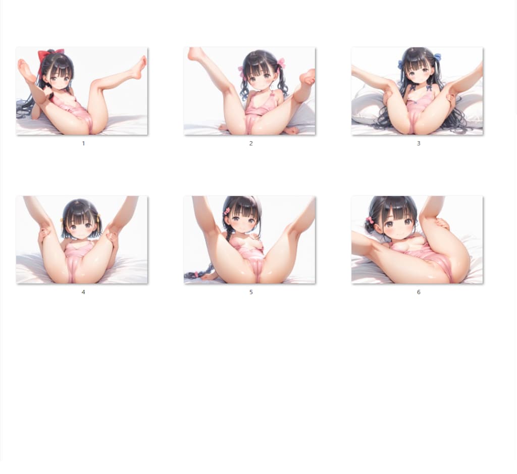 【サンプル】〇リJ〇ちゃんたちがHなピンクレオタードでV字開脚（6枚）