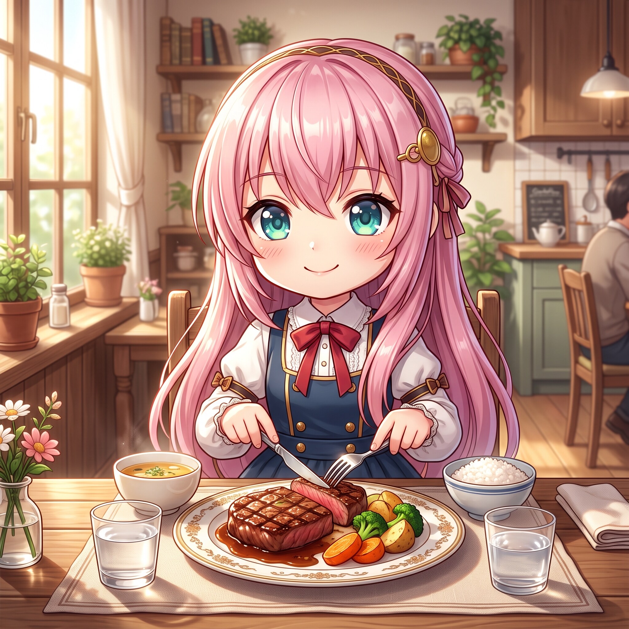 今日のお昼はビーフステーキです | の人気AIイラスト・グラビア