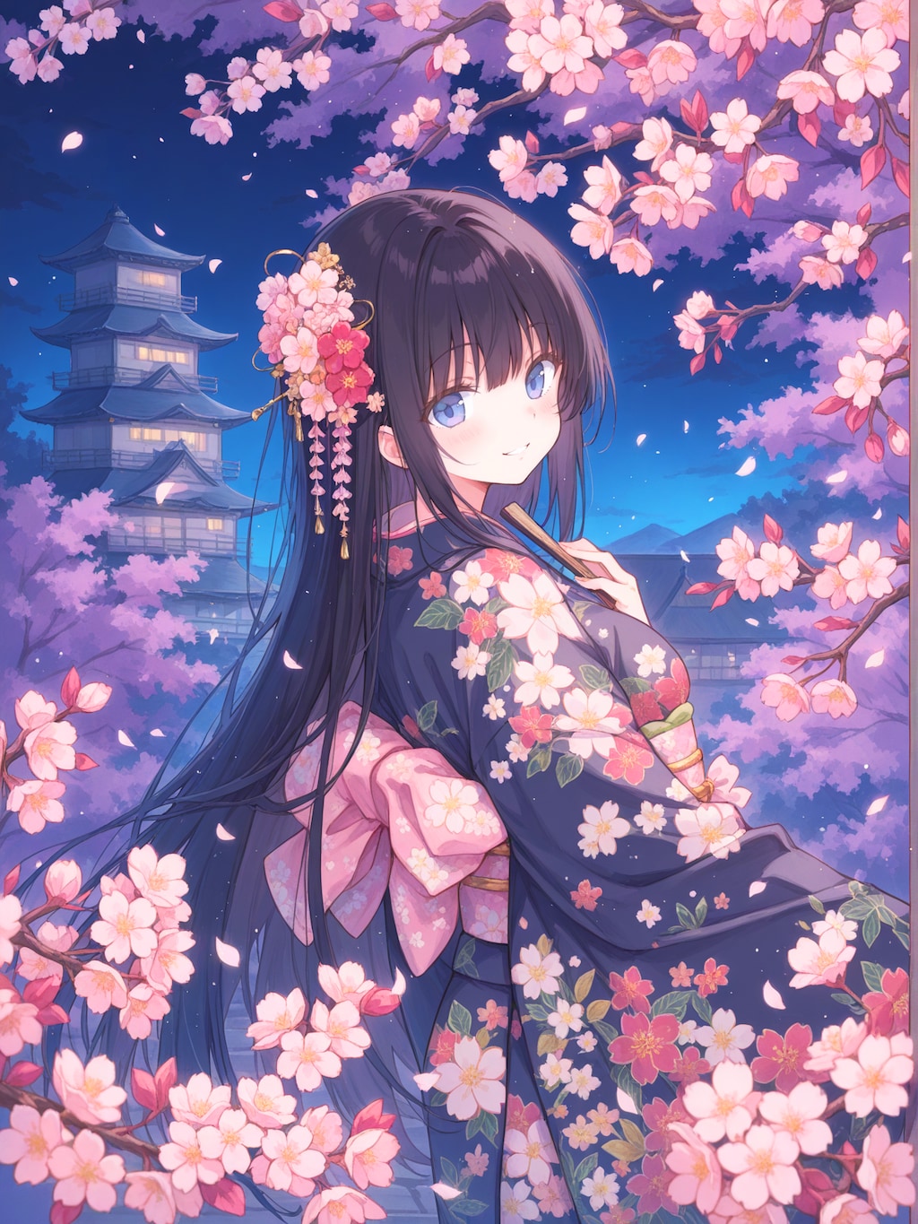 今宵は夜桜日和