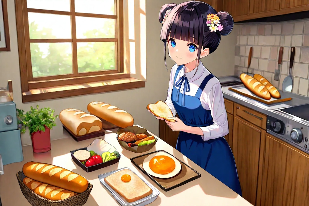 おだんごちゃん🍡と朝ごはん🥖🍞✨