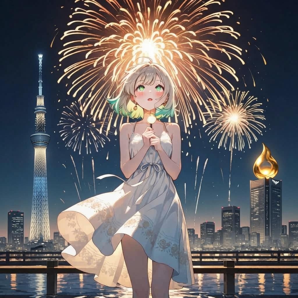 真夏の夜、君と見る花