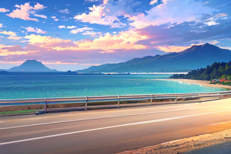 海沿いの道路