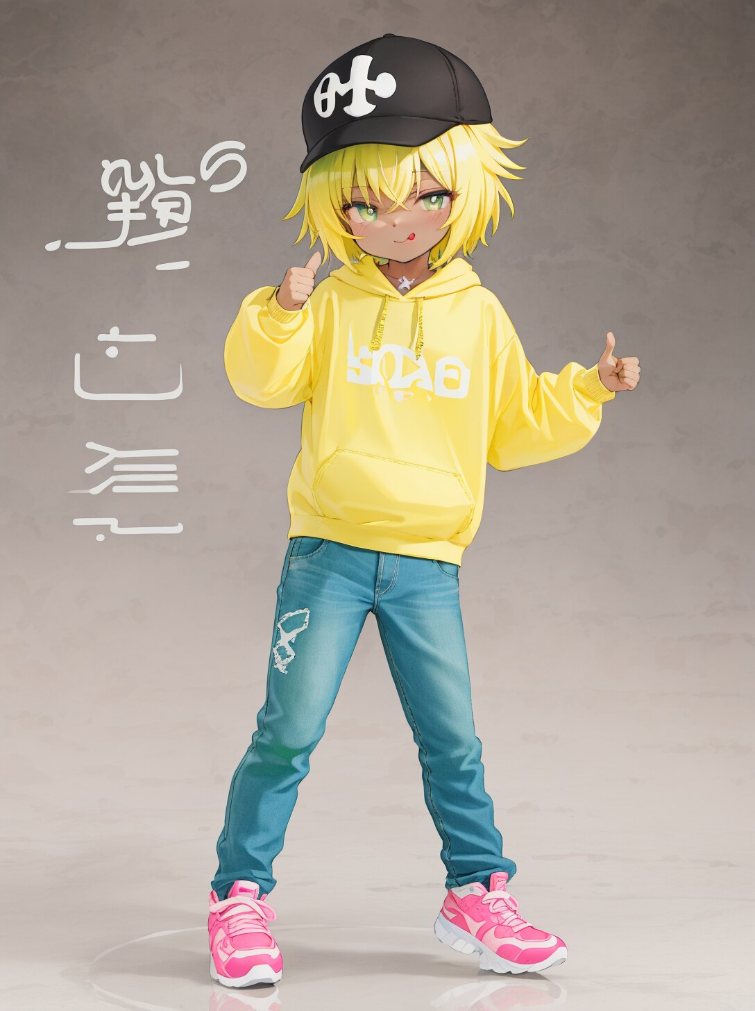 パーカーとスポーツキャップの女の子 | の人気AIイラスト・グラビア