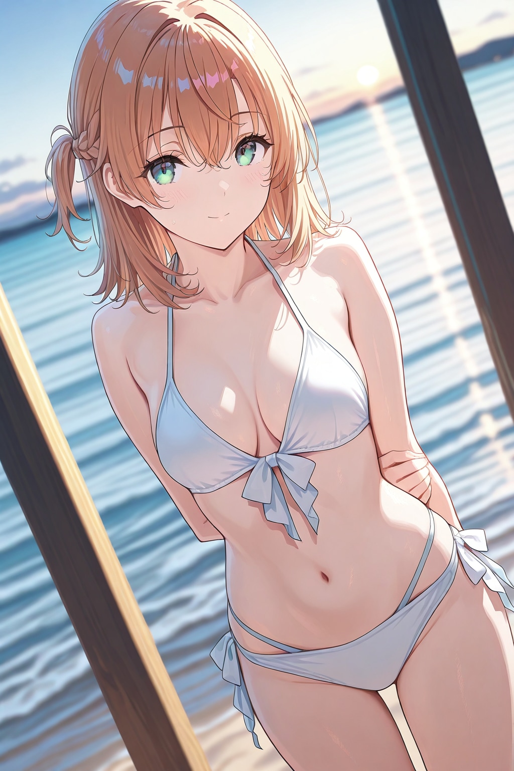 白ビキニと海水浴