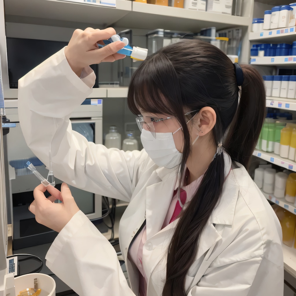 黒髪ポニテで白衣の美女５