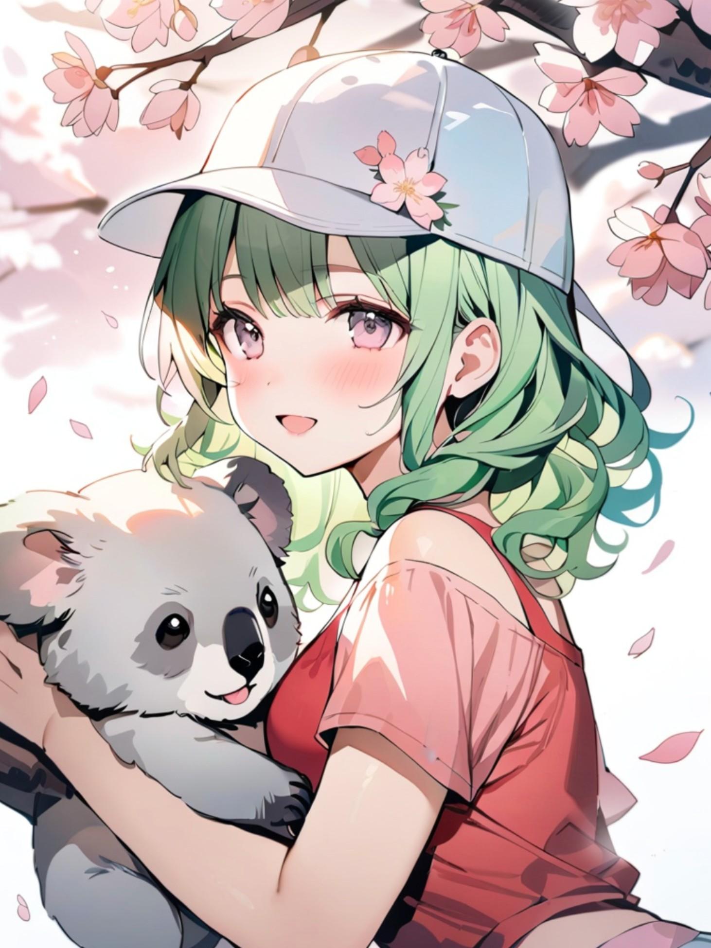 🐨と🌸と緑髪ちゃん