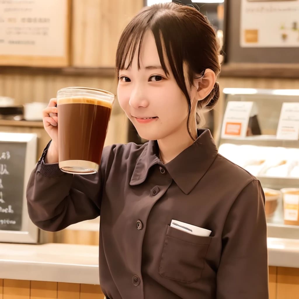 黒髪ボブでカフェの美女１１